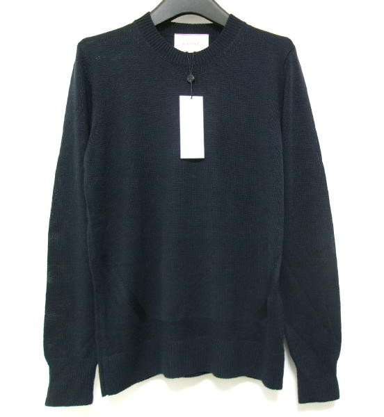 新品★BEIGE ベイジ★シルクコットン クルーネック ニット★ネイビー★サイズ4★オンワード樫山