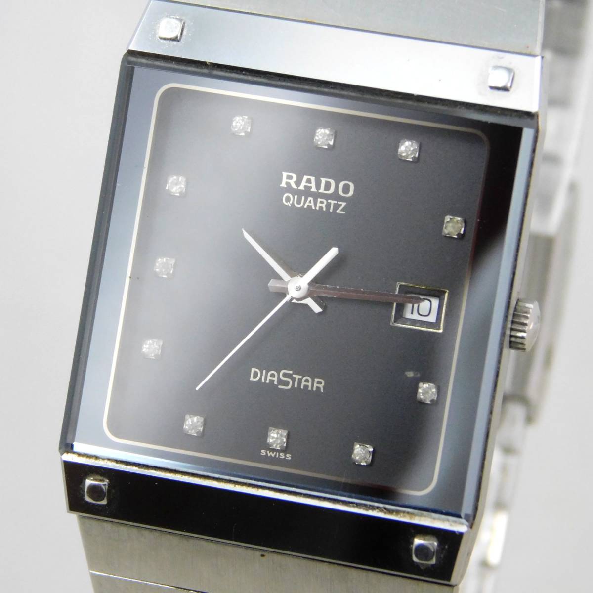 稼働〇 ラドー ダイアスター 129.0154.3 メンズ シルバー 腕時計 クオーツ RADO ジャンク_画像1