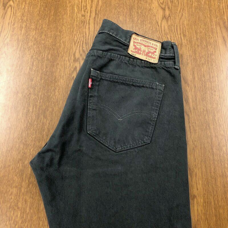 【FB157】Levi's 501 W34 L32 後染め 製品染め ブラック ジーンズ ジーパン デニムパンツ DYEパンツ　ブランド古着 リーバイス501 送料無料_画像1