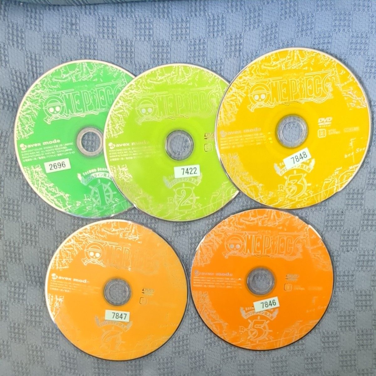 ワンピースDVD2thグランドライン突入篇全５巻ケースなし  