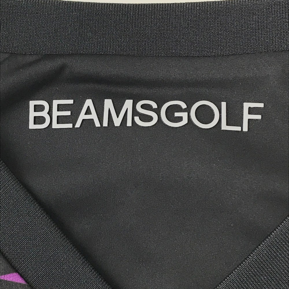 BEAMS GOLF ビームスゴルフ Vネック リバーシブル ベスト 総柄 ブラック系 XL [240001891342] ゴルフウェア メンズ_画像7