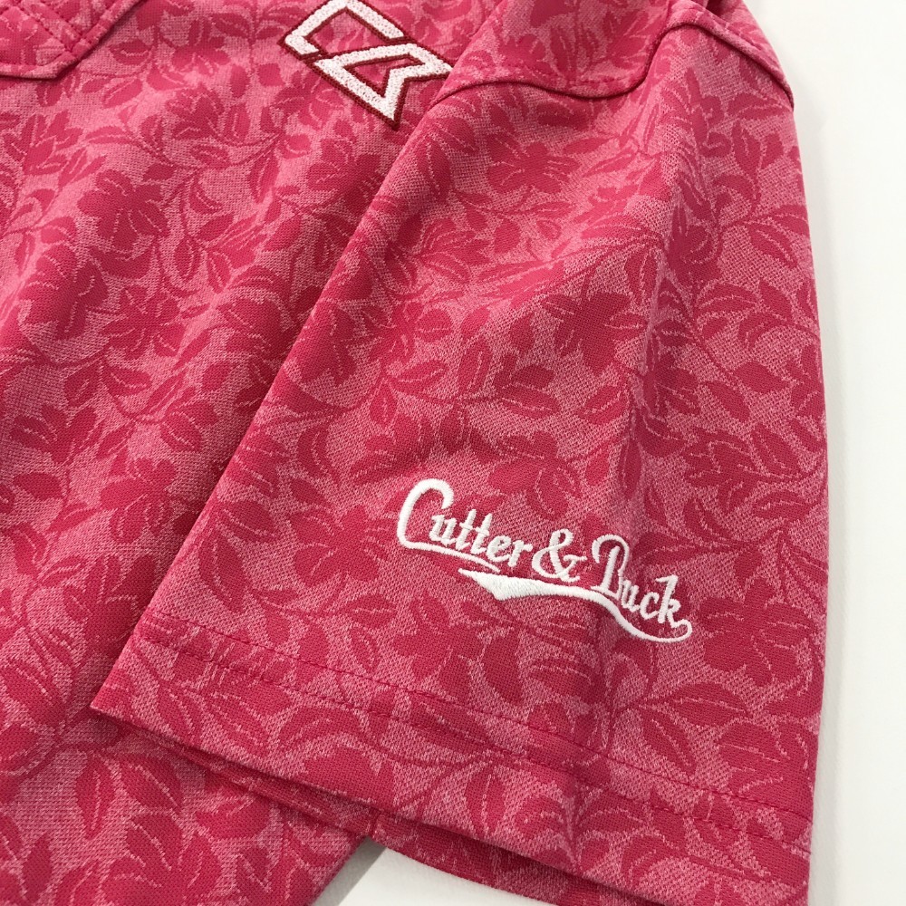 CUTTER&BUCK カッターアンドバック ボタンダウン 半袖ポロシャツ 総柄 ピンク系 M [240101032331] ゴルフウェア メンズ_画像4