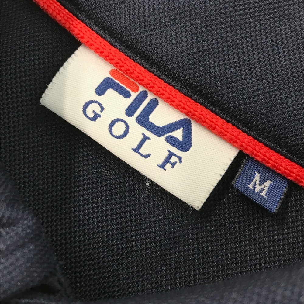 FILA GOLF フィラゴルフ 半袖 ポロシャツ ボタンダウン 総柄 ネイビー系 M [240101126205] ゴルフウェア メンズ_画像3