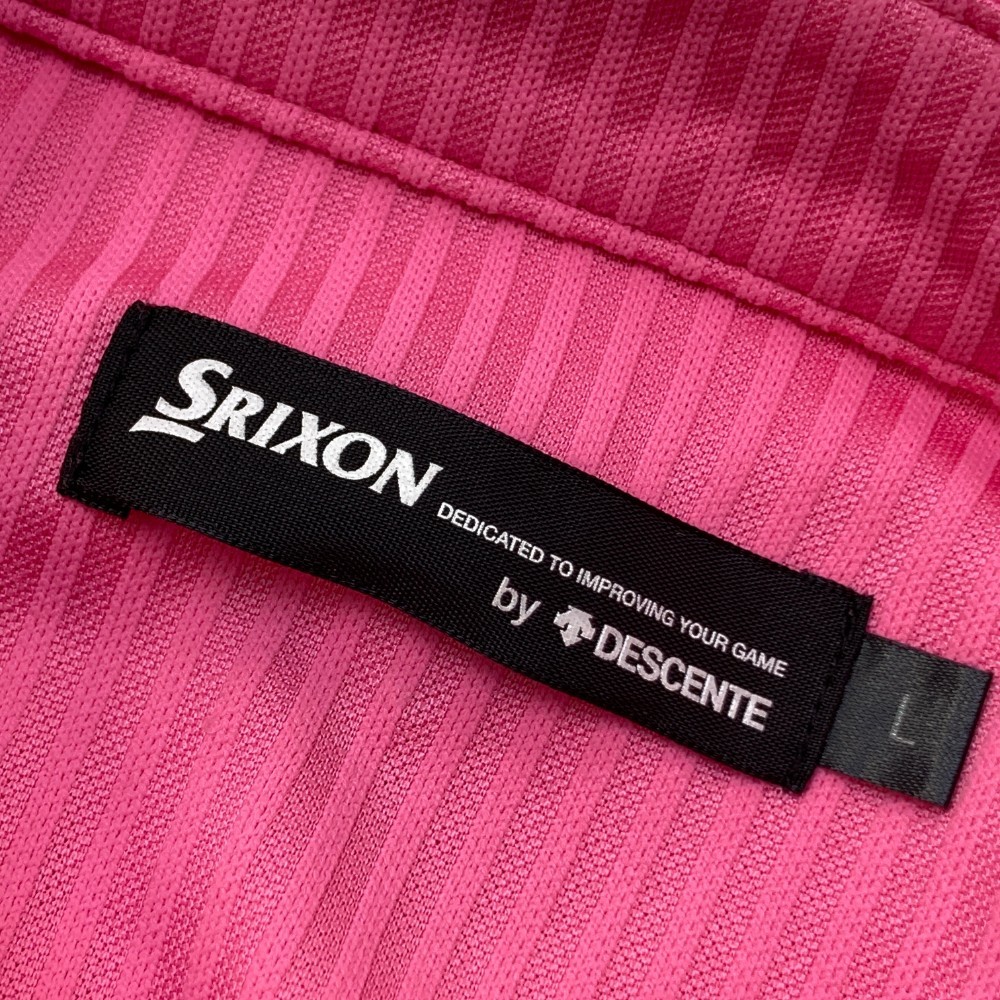 SRIXON スリクソン by DESCENTE 半袖ポロシャツ チェック ストライプ柄 ピンク系 L [240101090767] ゴルフウェア メンズ_画像3