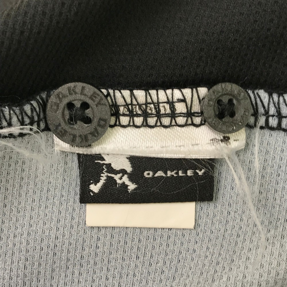 OAKLEY オークリー 2022年モデル 半袖ポロシャツ スカル刺繍 花 ブラック系 L [240101104574] ゴルフウェア メンズ_画像7