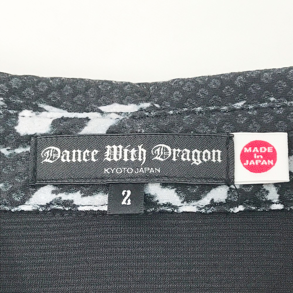 DANCE WITH DRAGON ダンスウィズドラゴン 半袖ポロシャツ メッシュ アニマル総柄 ブラック系 2 [240001745773]_画像4