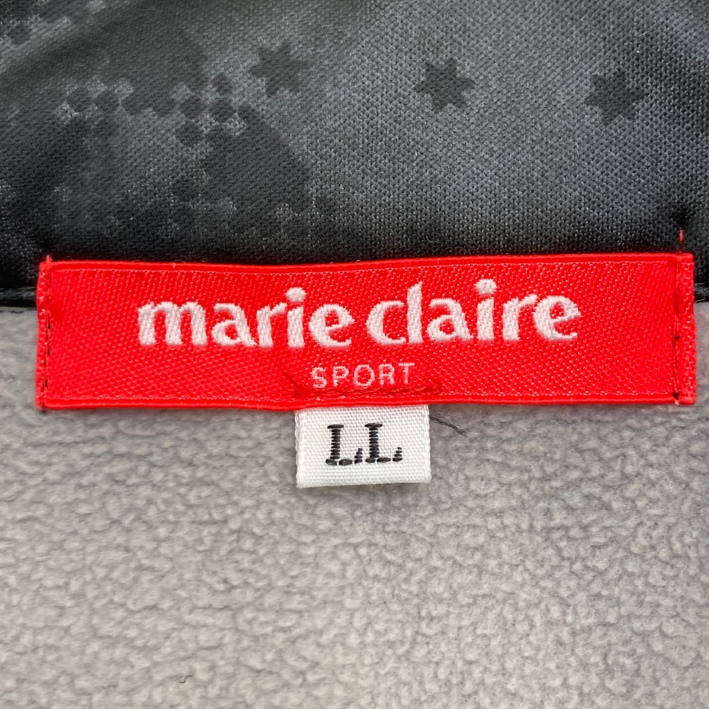 marie claire sport マリクレール スポール 裏起毛ジップベスト ワンピース 総柄 ブラック系 LL [240101134382] ゴルフウェア レディース_画像4