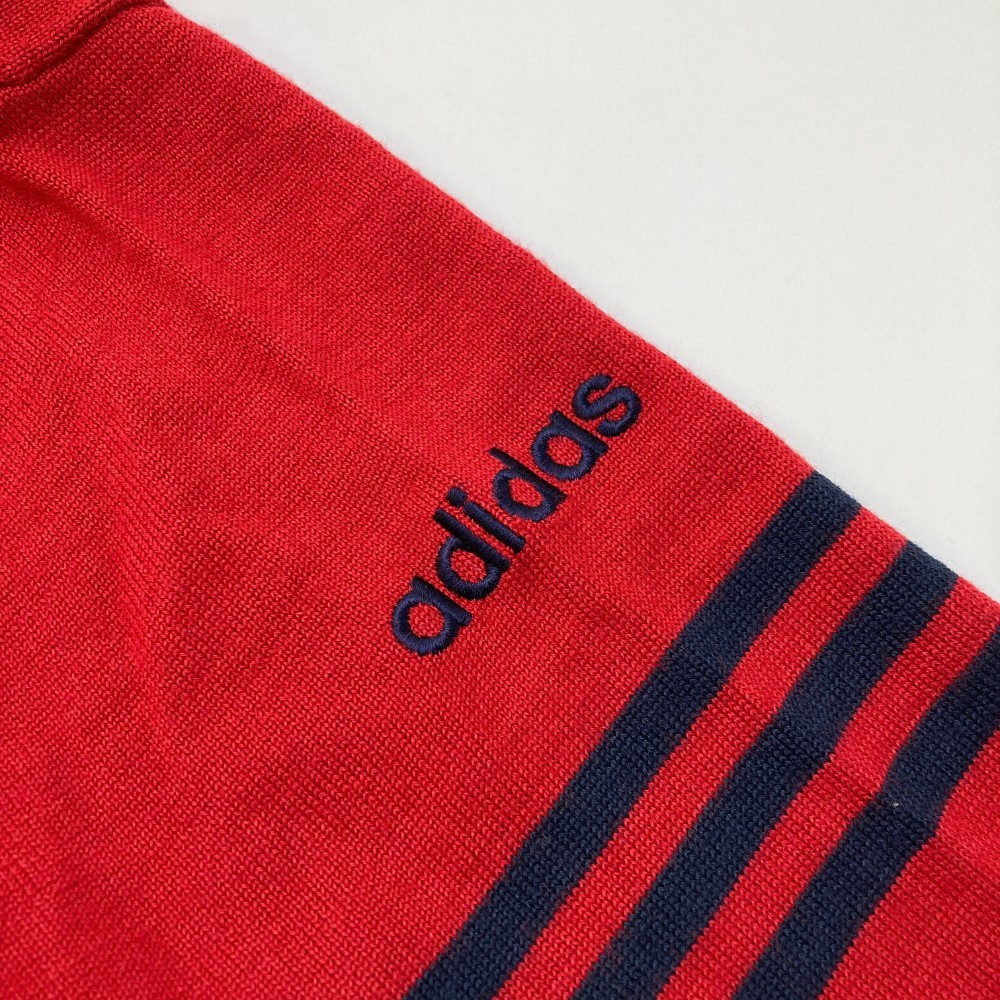 【1円】ADIDAS GOLF アディダスゴルフ ウール混 Vネック ニットセーター レッド系 L [240101111451]_画像4