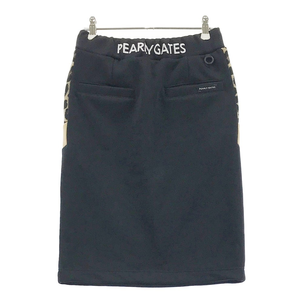 【1円】PEARLY GATES パーリーゲイツ 2022年 ストレッチ タイトスカート レオパード柄 ブラック系 0 [240001943336]_画像2