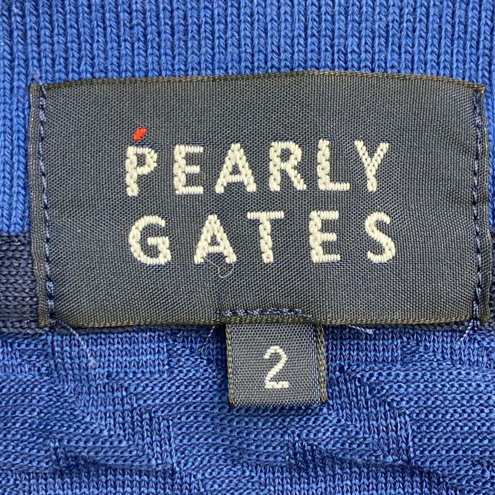 PEARLY GATES パーリーゲイツ 2022年モデル 半袖ポロシャツ 千鳥格子柄 ネイビー系 2 [240101140566] ゴルフウェア レディース_画像3