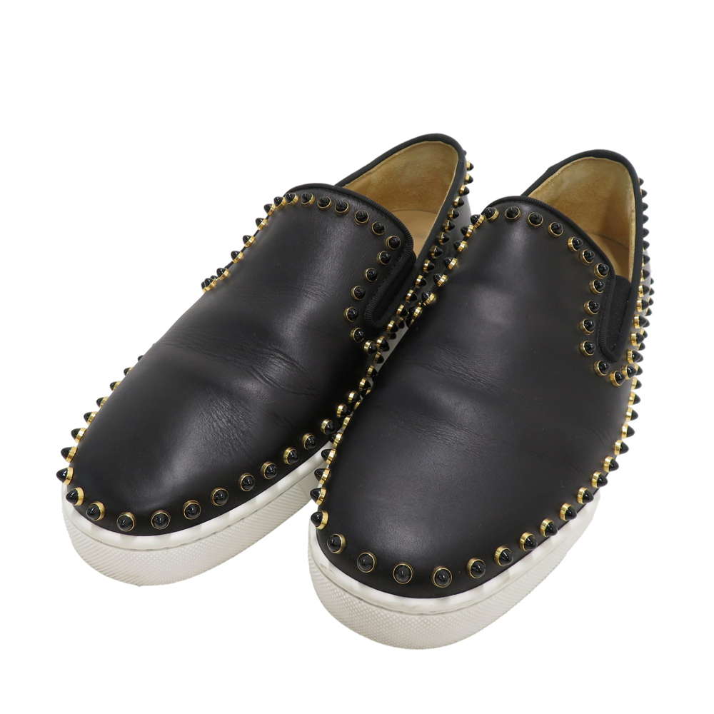 CHRISTIAN LOUBOUTIN クリスチャン ルブタン 3140306 CADDOR FLAT CALF スニーカー スリッポン ブラック系 42 [240101138915] メンズ