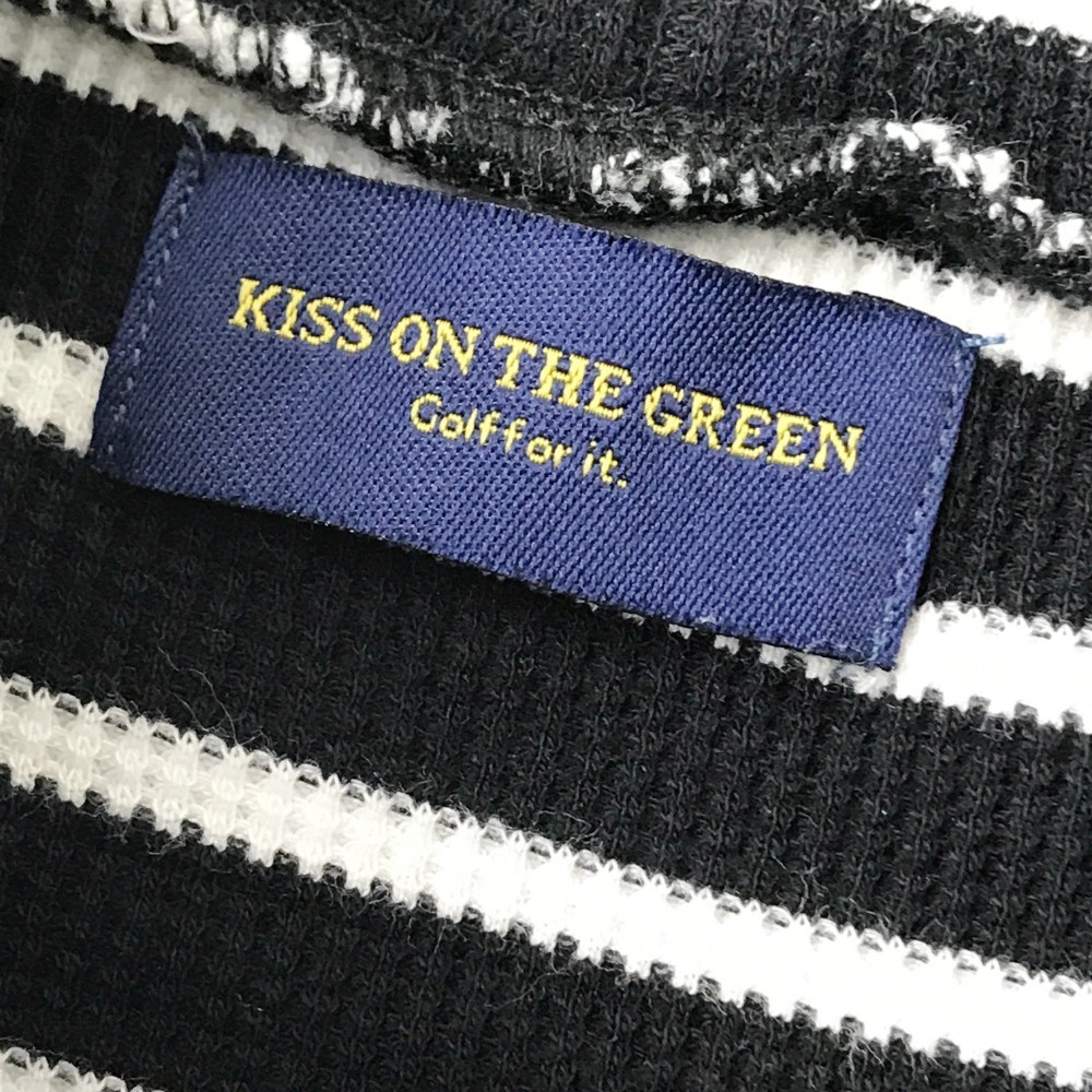 KISS ON THE GREEN キスオンザグリーン ハイネック 半袖Tシャツ ボーダー柄 ブラック系 2 [240001991187] ゴルフウェア レディース_画像4