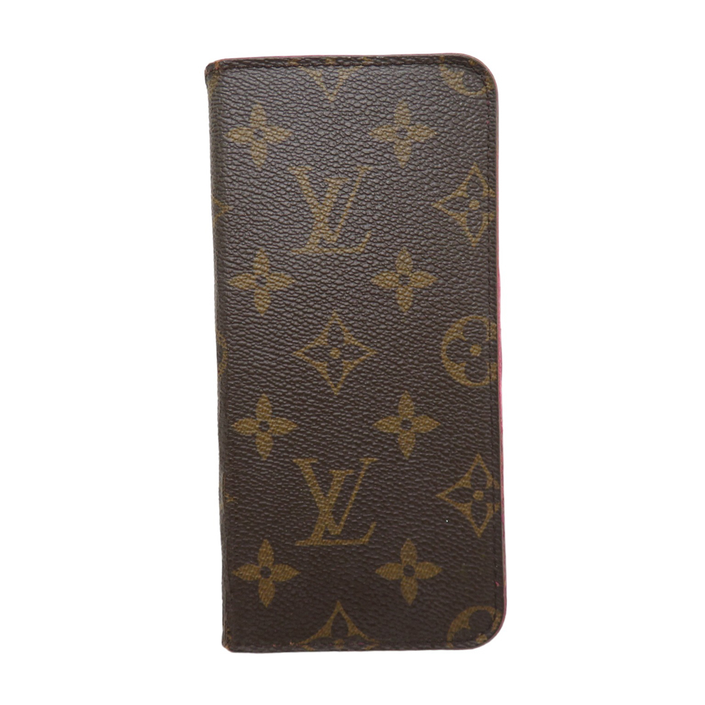 LOUIS VUITTON ルイ ヴィトン M61906/BC1147 スマホケース モノグラム×ピンク ブラウン系 iPhone7 iPhone8 [240001992419]_画像1