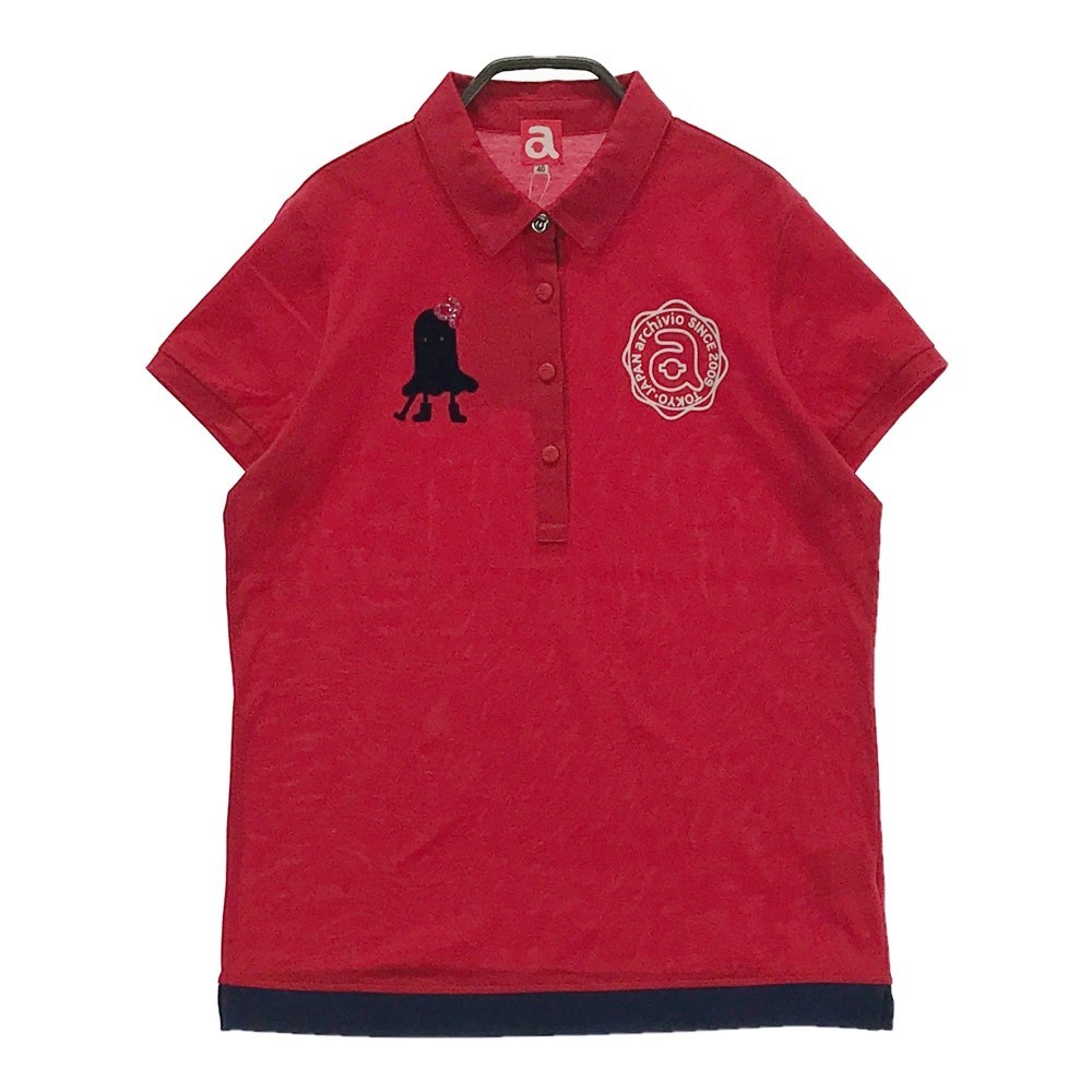 【新品】ARCHIVIO アルチビオ 半袖ポロシャツ レッド系 40 [240001970482] ゴルフウェア レディース