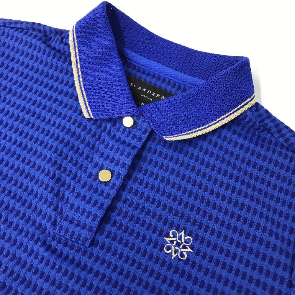 ST ANDREWS セントアンドリュース 2022年モデル 半袖ポロシャツ ブルー系 S [240001958243] ゴルフウェア レディース_画像3