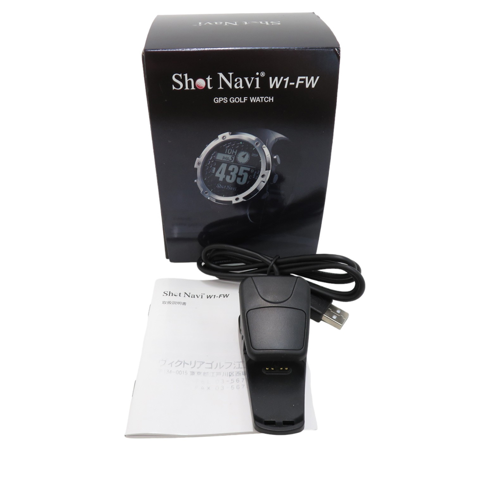【美品】SHOT NAVI ショットナビ W1-FW GPSゴルフナビ 腕時計型 ブラック系 [240101138609] ゴルフウェア_画像6