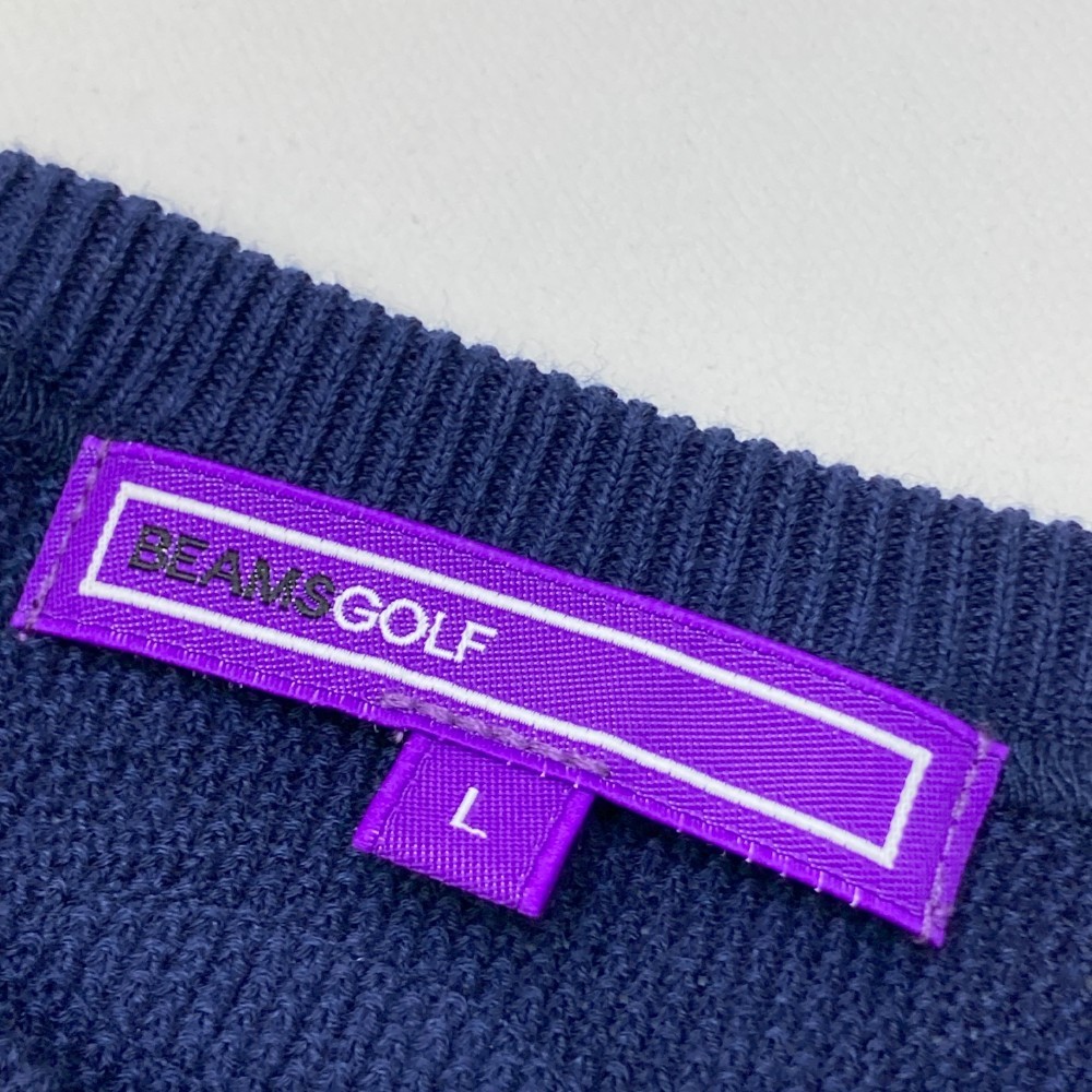 BEAMS GOLF ビームスゴルフ 2022年モデル 薄手 ニットセーター ネイビー系 L [240101144842] ゴルフウェア メンズ_画像3
