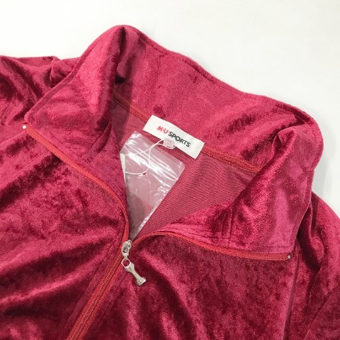 クリスマスファッション SPORTS 新品】MU エムユースポーツ 半袖ベロア ハーフジップ スカート
