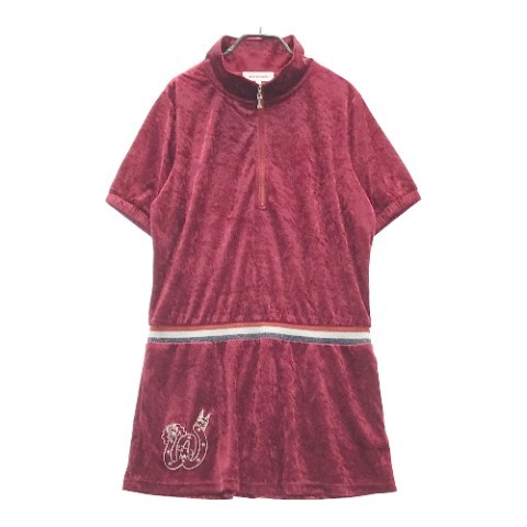 【超お買い得!】 新品】MU SPORTS エムユースポーツ ハーフジップ 半袖ベロア スカート