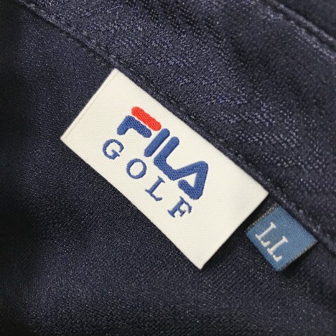 FILA GOLF フィラゴルフ 半袖ポロシャツ 総柄 ネイビー系 LL [240001888824] ゴルフウェア レディース_画像5