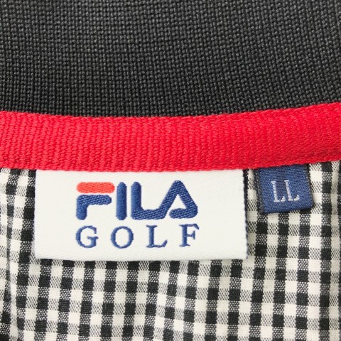 FILA GOLF フィラゴルフ 半袖ワンピース ハート 総柄 ブラック系 LL [240001893977] ゴルフウェア レディースの画像7