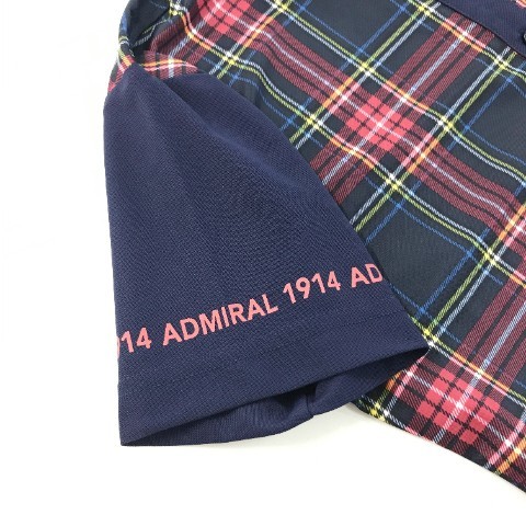 ADMIRAL アドミラル ADLA968 半袖ポロシャツ チェック柄 ネイビー系 M [240101025085] ゴルフウェア レディース_画像4