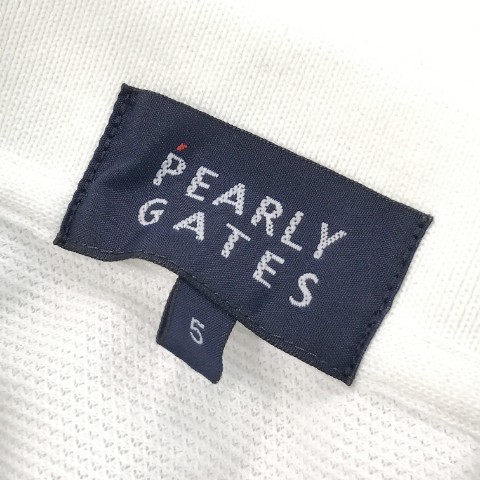 PEARLY GATES パーリーゲイツ 2021年モデル 半袖ポロシャツ ロゴ刺繍 ホワイト系 5 [240101010630] ゴルフウェア メンズ_画像5
