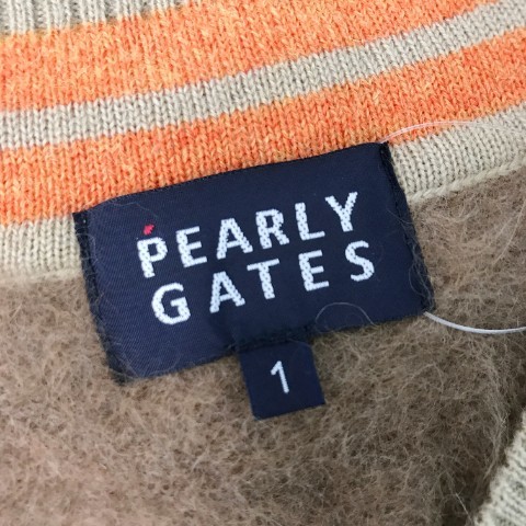 PEARLY GATES パーリーゲイツ ウール Vネック ニットベスト ブラウン系 1 [240101033716] ゴルフウェア レディース_画像3