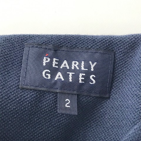 PEARLY GATES パーリーゲイツ 30周年モデル 半袖ポロシャツ ロゴワッペン ネイビー系 2 [240101038794] ゴルフウェア レディース_画像6
