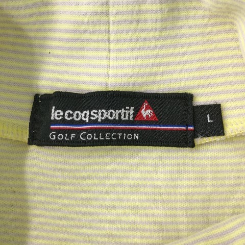 LE COQ GOLF ルコックゴルフ ハイネック 長袖Tシャツ ボーダー柄 イエロー系 L [240101040980] ゴルフウェア メンズ_画像5