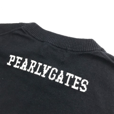 【1円】PEARLY GATES パーリーゲイツ カシミヤ混 ニットセーター ネイビー系 0 [240001953065]_画像4