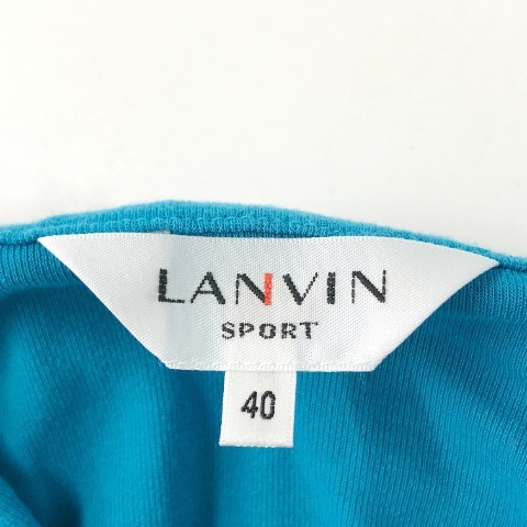 【1円】LANVIN SPORT ランバン スポール ハーフジップ 長袖Tシャツ ドット柄 ブルー系 40 [240001949691]_画像5