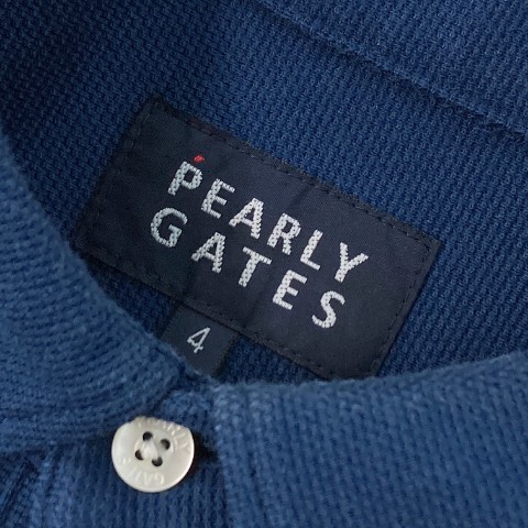 【1円】PEARLY GATES パーリーゲイツ 長袖ポロシャツ ボタンダウン ネイビー系 4 [240101079809]_画像6