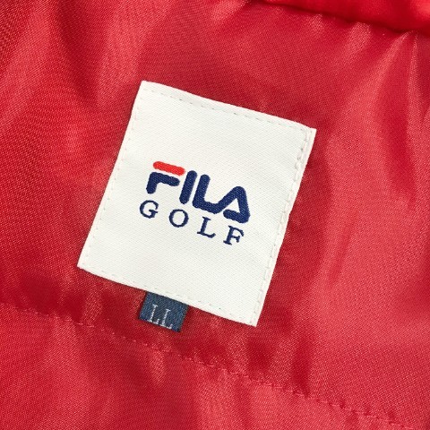 【1円】FILA GOLF フィラゴルフ 中綿 ジップジャケット ロゴ レッド系 LL [240001906671]_画像4