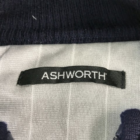 【1円】ASHWORTH アシュワース 中綿ニットジャケット 蓄熱 アーガイル柄 ネイビー系 L [240001984786]_画像6