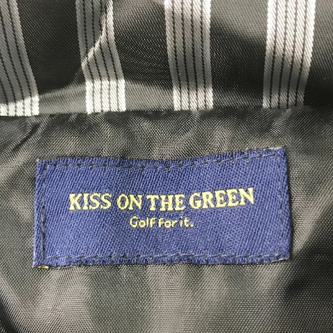 【1円】KISS ON THE GREEN キスオンザグリーン 中綿ベスト ストライプ柄 ブラック系 2 [240101047203]_画像4