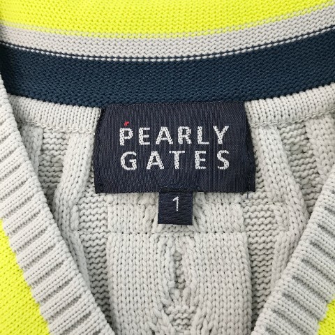 PEARLY GATES パーリーゲイツ Vネックニットベスト ケーブル編み グレー系 1 [240001937778] ゴルフウェア レディース_画像5