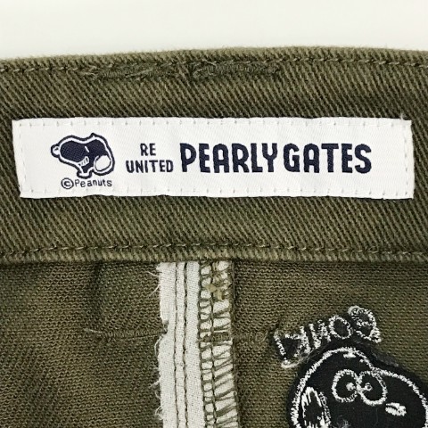 PEARLY GATES パーリーゲイツ 055-8234922 ×PEANUTS ストレッチスカート スヌーピー 総柄 カーキ系 0 [240101006612]_画像4