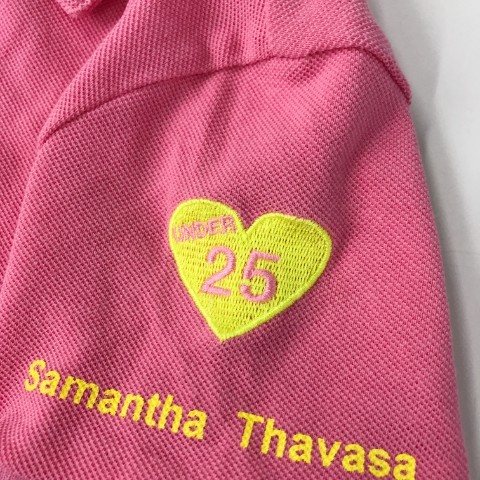 SAMANTHA THAVASA サマンサタバサ UNDER25 半袖 ポロシャツ ピンク系 S [240101013110] ゴルフウェア レディース_画像4