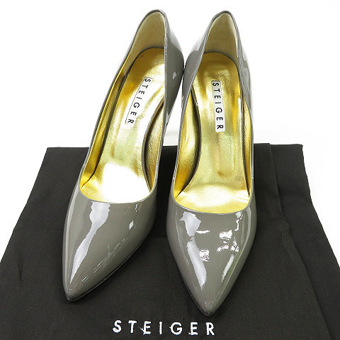 WALTER STEIGER ウォルターステイガー エナメルパンプス グレー系 38 [240001597394] レディース