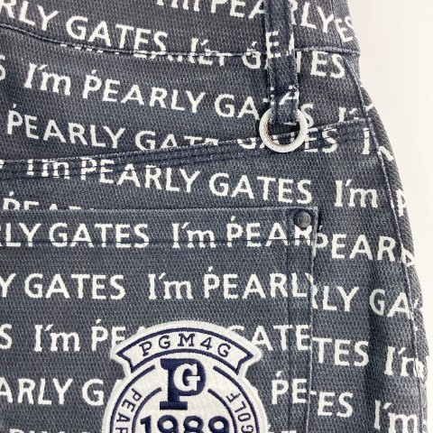 PEARLY GATES パーリーゲイツ 30周年記念 ストレッチスカート ワッペン ロゴ 総柄 ネイビー系 1 [240001829179] ゴルフウェア レディース_画像4