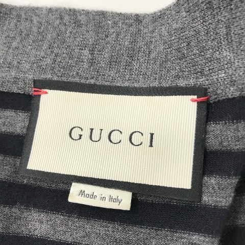 GUCCI Gucci 430068 кардиган окантовка серый серия L [240001838049] мужской 