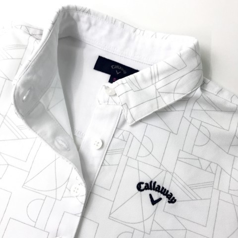 CALLAWAY キャロウェイ 半袖ポロシャツ 総柄 ホワイト系 S [240001989078] ゴルフウェア レディース_画像3