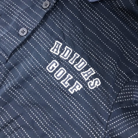 ADIDAS GOLF アディダスゴルフ 半袖ポロシャツ ADICROSS ボーダー柄 ネイビー系 OT [240001990227] ゴルフウェア レディース_画像4