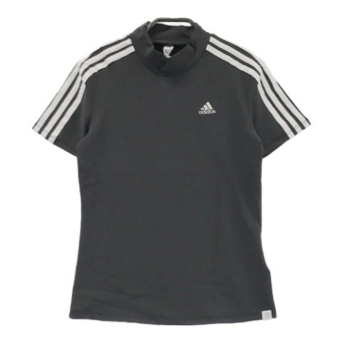 ADIDAS GOLF アディダスゴルフ 2022年モデル ハイネック 半袖Tシャツ ブラック系 S [240001995703] ゴルフウェア レディース_画像1