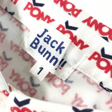 JACK BUNNY ジャックバニー 半袖ポロシャツ 総柄 レッド系 1 [240001997315] ゴルフウェア レディース_画像4