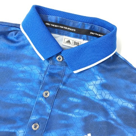 ADIDAS GOLF アディダスゴルフ 半袖ポロシャツ 総柄 ブルー系 M [240001978750] ゴルフウェア メンズ_画像3