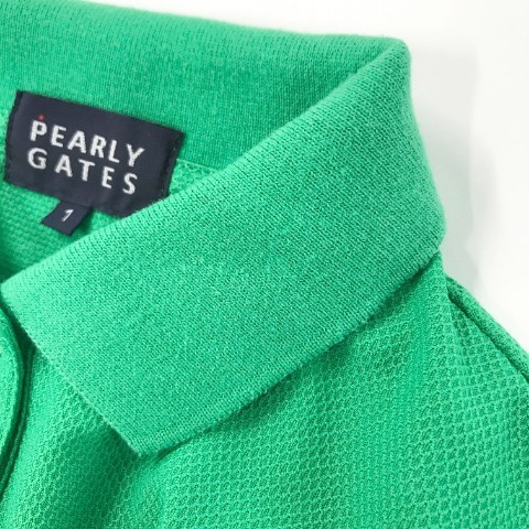 PEARLY GATES パーリーゲイツ 半袖ポロシャツ ニコちゃん グリーン系 1 [240001987103] ゴルフウェア レディース_画像9