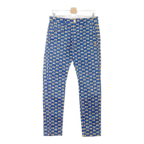 PEARLY GATES Pearly Gates long pants 30 anniversary total pattern blue group 4 [240101072819] Golf wear men's 