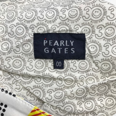PEARLY GATES パーリーゲイツ 30周年 ストレッチパンツ ワッペン ロゴ 総柄 ホワイト系 00 [240101074857] ゴルフウェア レディース_画像5